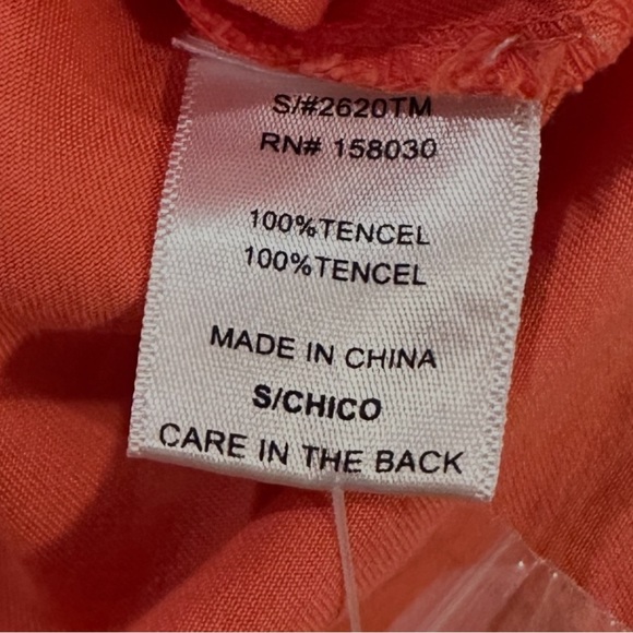 Love Tree Button Down Top Size Small Coral Relaxed Fit Short Cap Sleeves - Picture 9 of 15